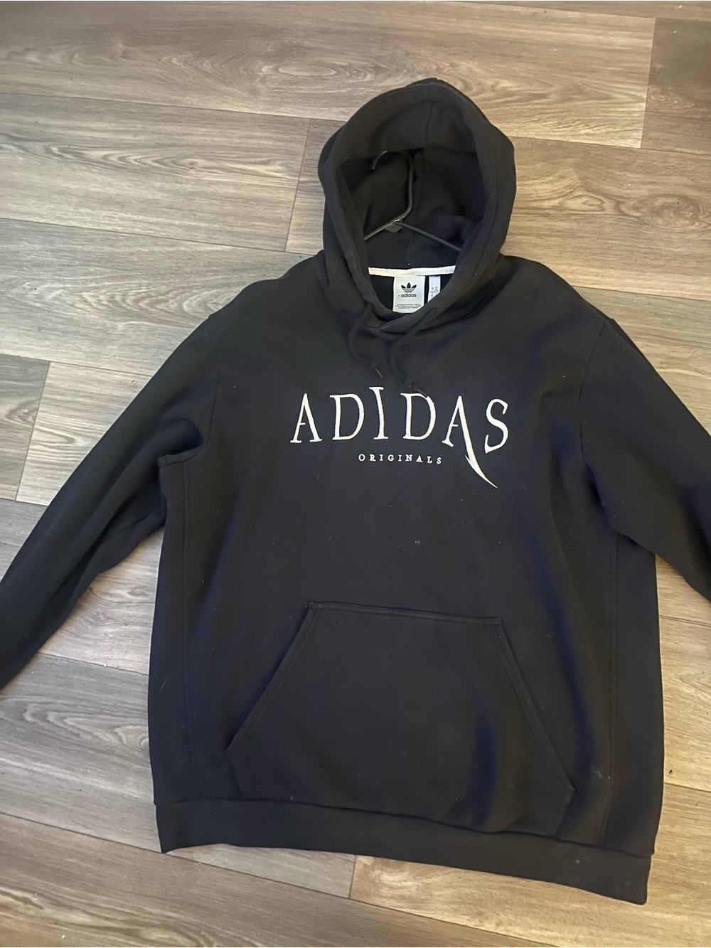 adidas Black Hoodie with White 'ADIDAS' Logo
